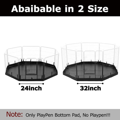 PJYuCien Dog Playpen Bottom Pad, Fits 32 Inch Width 8 Panels Regular Octagon Metal Exercise Pet Playpen, Black (Note:Playpen Not Included)
