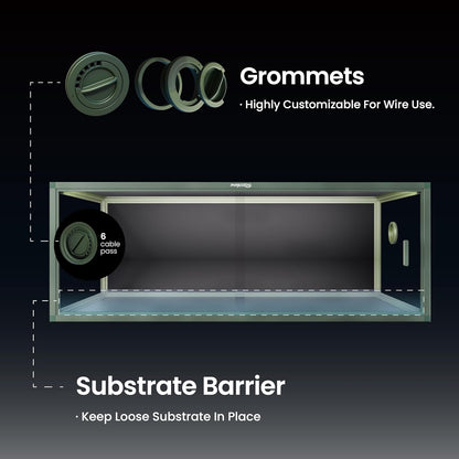 85 Gallon Reptile Tank, Front Opening Snake Tank for Easy Maintenance, Reptile Enclosure with Top Screen Ventilation 48''x24''x18''