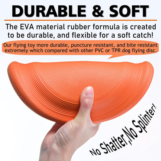 Dog Flying Disc - Durable Rubber Flying Disc Dog Toy - 9.25" Indestructible Rubber Dog Flying Discs Flyer Dog Toys - Puncture Resistant & Bite Resistant Extremely - for Medium Large Dogs
