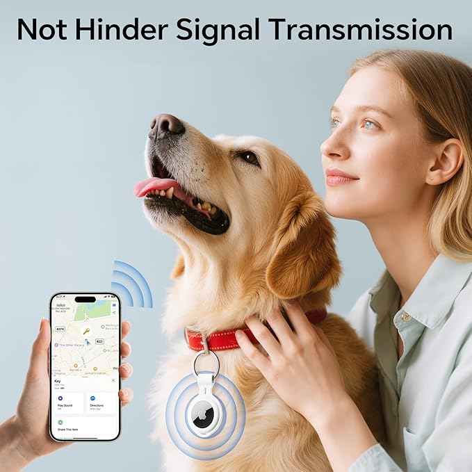 4 Pack for Airtag Case Holder Keychain Silicone for Apple Air Tagholder Waterproof for Air Tags Cover Key Ring Accessories GPS Item Tracker for Luggage Suitcases Pet Dog Cat Collar Bike Keys Car Kids