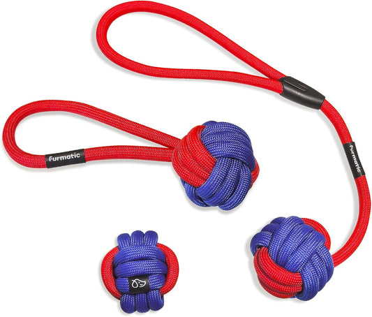 Rope Dog Toys for Small and Medium Dogs | Dog Toys for Aggressive Chewers | Dog Tug of War Toy for Interaction and Teeth Cleaning, Set of 3 Ropes