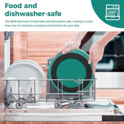 Dog Bowl, Stainless Steel Dog Food and Water Bowl with Non Slip Quiet Bottom, Easy to Clean, Dishwasher Safe, 40oz, Deep Green