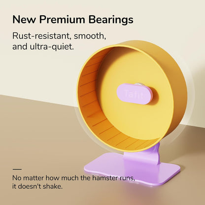 Silent Hamster Wheel 8.7 Inch Dual-Bearings Small Animals Quiet Running Exercise Wheels, Height Adjustable for Dwarf Hamsters, Gerbils, Mice, Hedgehog, or Other Small Pets,Raspberry Pink