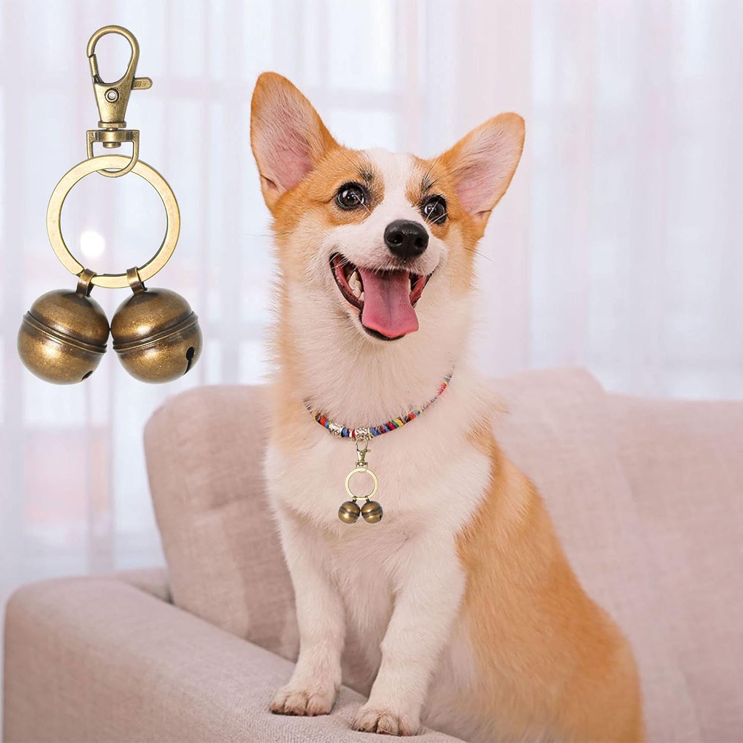 Copper Bells for Dog Collars with Snap Clips - Made of Pure Copper for Dogs/Cat - Clear Sound & No Rust - Save Birds Wildlife, Know Where Your Pet Christmas Sounds