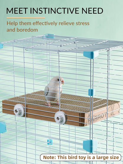 7.3 Inch Paper Bird Toys, Bird Platform, Parrot Toy, Help Birds Clean Beak, Release Stress, Reduce Boredom - Suitable for Budgie, Cockatiel, Lovebird, and Other Small to Medium-Sized Pet Birds