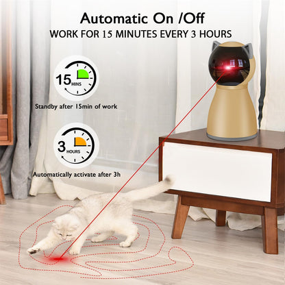 Interactive Cat Laser Toy Automatic for Indoor Cats,Real Random Trajectory Rechargeable Laser Cat Toys for Indoor Cats/Kittens/Dogs
