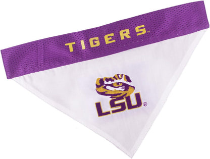 Pets First Collegiate Pet Accessories, Reversible Bandana, LSU Tigers, Large/X-Large