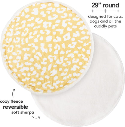 Cat Blanket for Indoor Cats – 29" Soft Sherpa Fleece Pet Throw, Washable Reversible Dog Blanket for Small Dogs, Cats, Kittens, Couch Bed Sofa Car Protector – Yellow