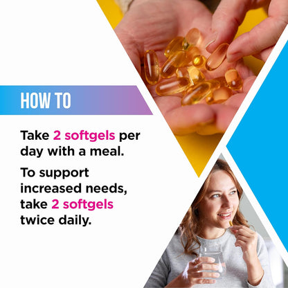 Livingood Daily Triple Omega 3 6 9 Supplement Plus Turmeric Curcumin, DHA & EPA, Fish Oil Supplements for Brain & Heart Health and Joint Support, Advanced Absorption, Gluten Free, Non GMO, 60 Softgels