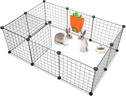 GKYZBB Rabbit Hay Feeder Bag for Cage Guinea Pig Timothy Hay Dispenser Storage Manger Hanging Large Less Waste for Bunny（Carrot）