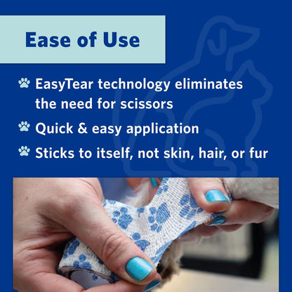 PetFlex Paw Pack – Flexible Self-Adhering Elastic Bandage for Wound Care – First Aid Wrap for Small Animals Like Dogs, Cats, and Other Pets - 2 inch, 6 Rolls