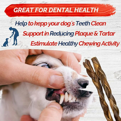 Braided Collagen Sticks for Dogs 10 Pack - 6 Inches - Long-Lasting Alternative to Bully Sticks, Rawhide-Free Collagen Chews w/Chondroitin & Glucosamine for Joint Support & Dental Health