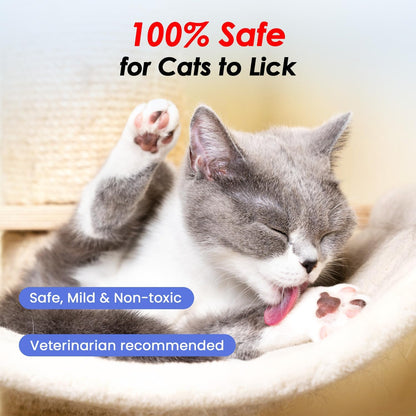 Cat Waterless Shampoo with Brush - No Rinse Formula for Quick Clean Between Baths, Hypoallergenic & Detangling, Reduce Itchy Skin Shedding, Vet-Recommended for Kittens/Senior Cats,Unscented