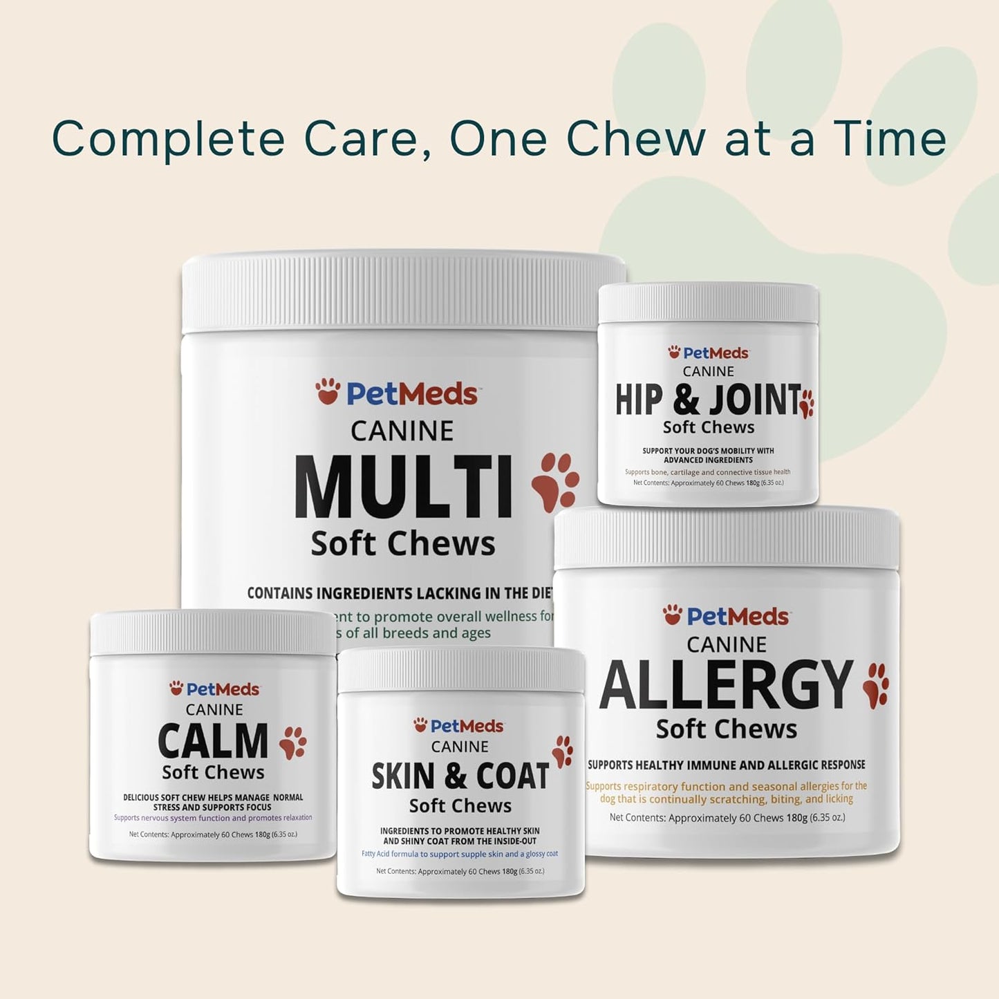 PetMeds Allergy Supplement for Dogs - Vitamins for Allergy Relief with Postbiotics, Colostrum, Quercetin & Turmeric for Dogs Itchy Skin & Scratching - Beef & Sweet Potato Flavor - 60 Soft Chews