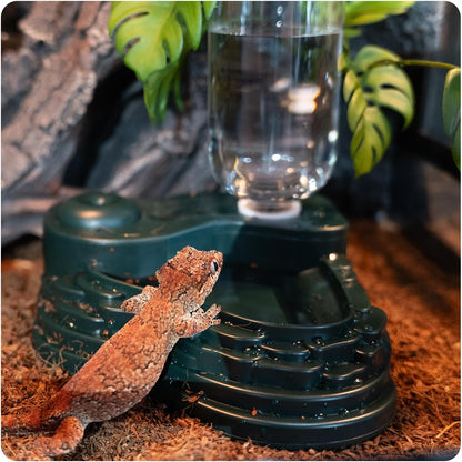 Reptile Fogger and Water Bowl 2 in 1, Mini Reptile Humidifier with Water Dish for Reptile Amphibian Lizard Gecko, Smart Water Dispenser