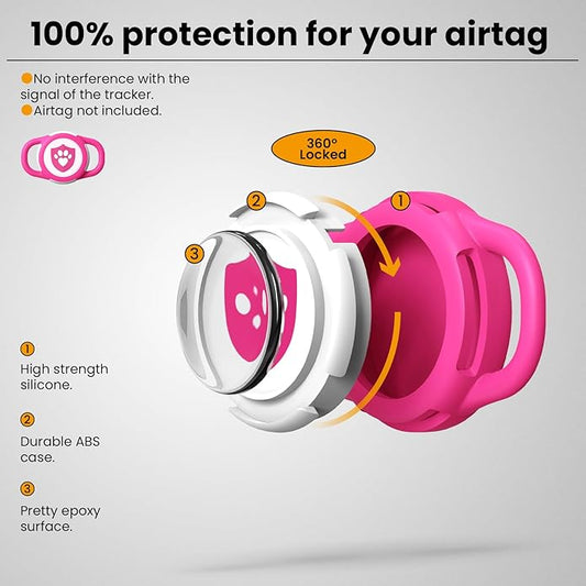 Waterproof AirTag Dog Collar Holder for Apple AirTag QR Code