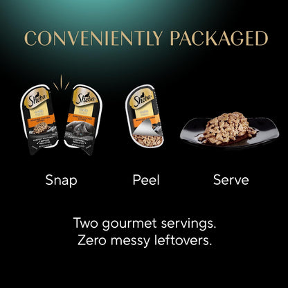 Sheba Perfect Portions Wet Cat Food Cuts in Gravy Variety Pack, with Sustainable Tuna and Roasted Chicken Entree, 2.6 oz. Twin-Pack Trays (6 Count, 12 Servings) (Pack of 2)