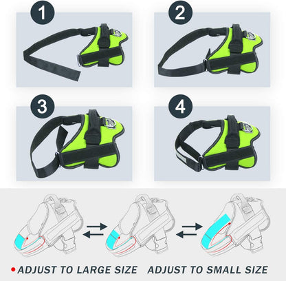 Bolux Dog Harness, No-Pull Reflective Dog Vest, Breathable Adjustable Pet Harness with Handle for Outdoor Walking - No More Pulling, Tugging or Choking (Green, XS)