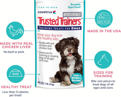 Covetrus NutriSentials Trusted Trainers Training Treats for Dogs - Soft Dog Treats for Small, Medium & Large Dogs - Chicken Flavor - 10 Pack - 4 oz