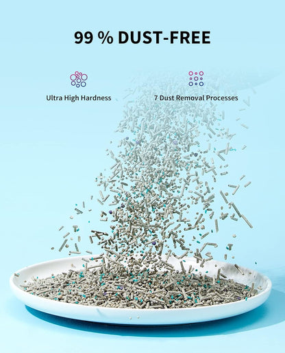 PETKIT Mixed Cat Litter Fast Clumping, Flushable, Ultra Absorbent, 100% Natural Ingredients Litter, Water Dissolvable, Really Dust-Free, Low Tracking Bentonite Tofu Litter (7.9lb×2 Bags)