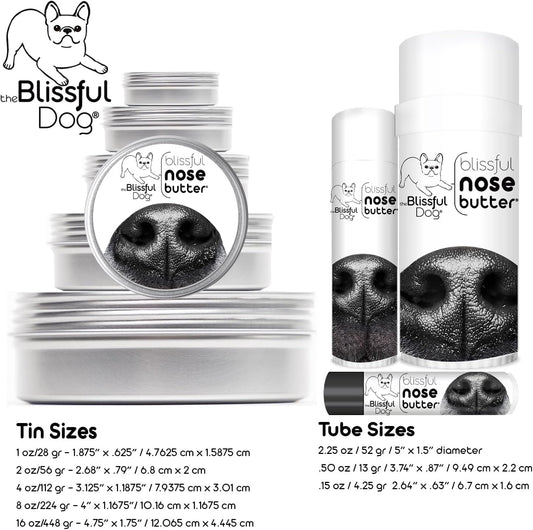 The Blissful Dog French Great Dane Nose Butter for Dry, Cracked Skin, Lick-Safe Dog Nose Balm with Moisturizing Shea Butter, Almond, Olive, and Essential Oils, Pet Supplies, Uncented, 0.50 oz.
