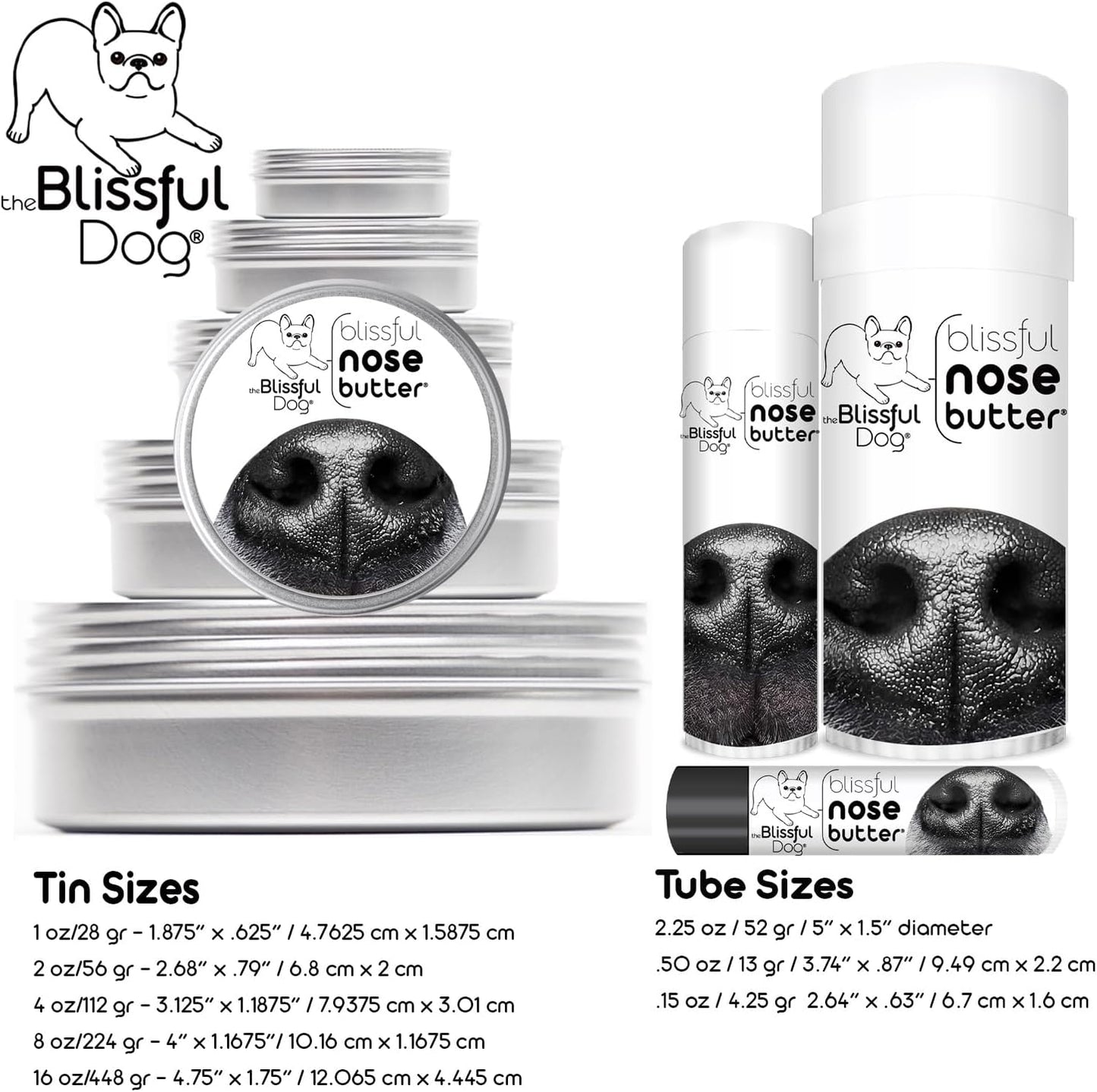 The Blissful Dog Schnauzer Nose Butter for Dry, Cracked Skin, Lick-Safe Dog Nose Balm with Moisturizing Shea Butter, Almond, Olive, and Essential Oils, Pet Supplies, Uncented, 4 oz.