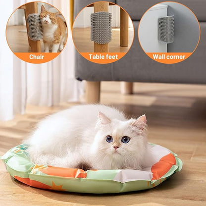 12 Pack Cat Self Groomer – Wall Corner Grooming Brushes for Cats and Small Pets – Soft Silicone Massage Brush for Shedding Control and Face Rubbing (Grey)