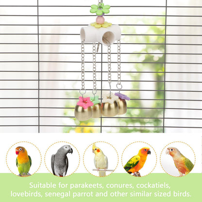 Bird Parrot Bells Toy with Sweet Sound for Budgie Parakeet Cockatiel Conure African Grey Lovebird