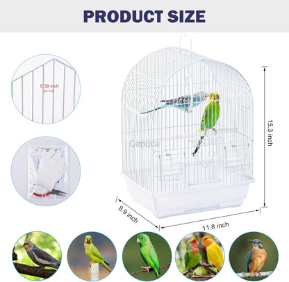 Small Bird Travel Cage - Lightweight Small Birds Starter Kit with Birdcages and Accessories Great for Parakeets Lovebirds Parrotlets Finches Canaries