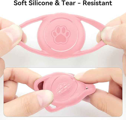 2 Pack for Airtag Dog Collar Holder,IPX8 Waterproof for air Tags-2 Pack,for Apple GPS Tracker Accessories丨Compatible with Apple AirTags丨Fits≤ 1.2" Width Collar for Dog cat Pets(Pink)