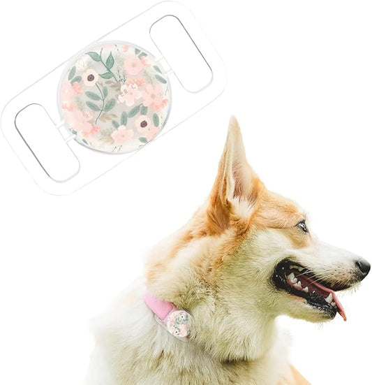 Rifle Paper Co. Airtag Dog Collar Holder - Waterproof Airtag Case - Unique Floral Design - Compatible with Cat/Dog Collars - Wild Flowers