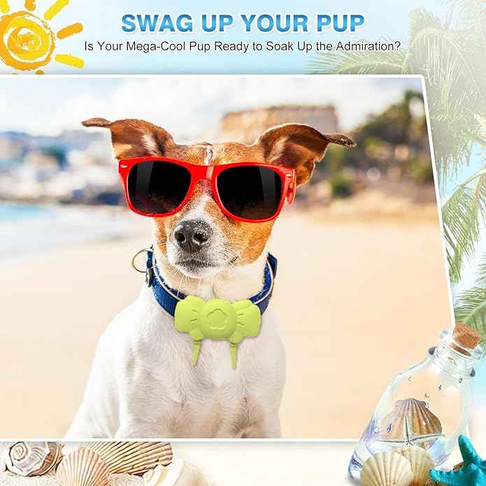 Airtag Dog Collar Holder - Silicone IPX8 Waterproof Airtag Cat Collar - Secure and Stylish, Adjustable Strap Fits All Widths