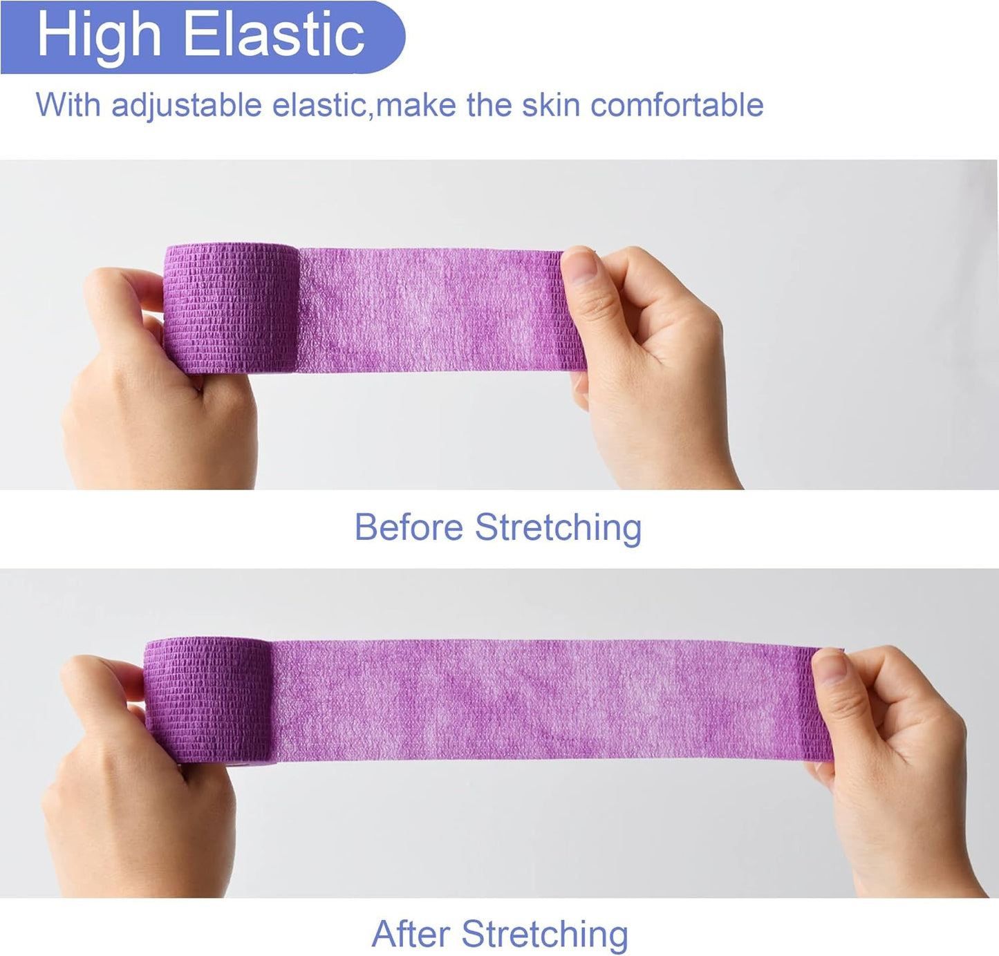 9 Pack 2" x 5 Yards Self Adhesive Bandage Wrap Self Stick Wrap for Ankle, Wrist, Finger, Sports, Breathable Cohesive Vet Tape for Pets (Purple)