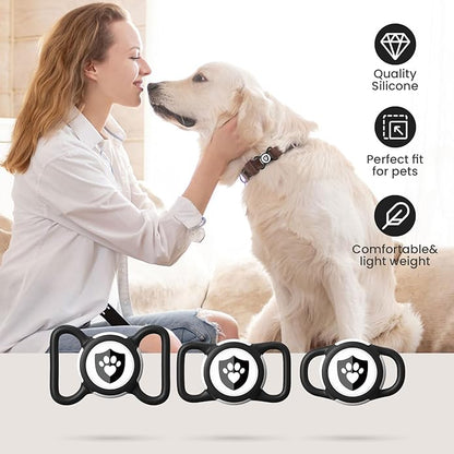 Waterproof AirTag Dog Collar Holder for Apple AirTag QR Code