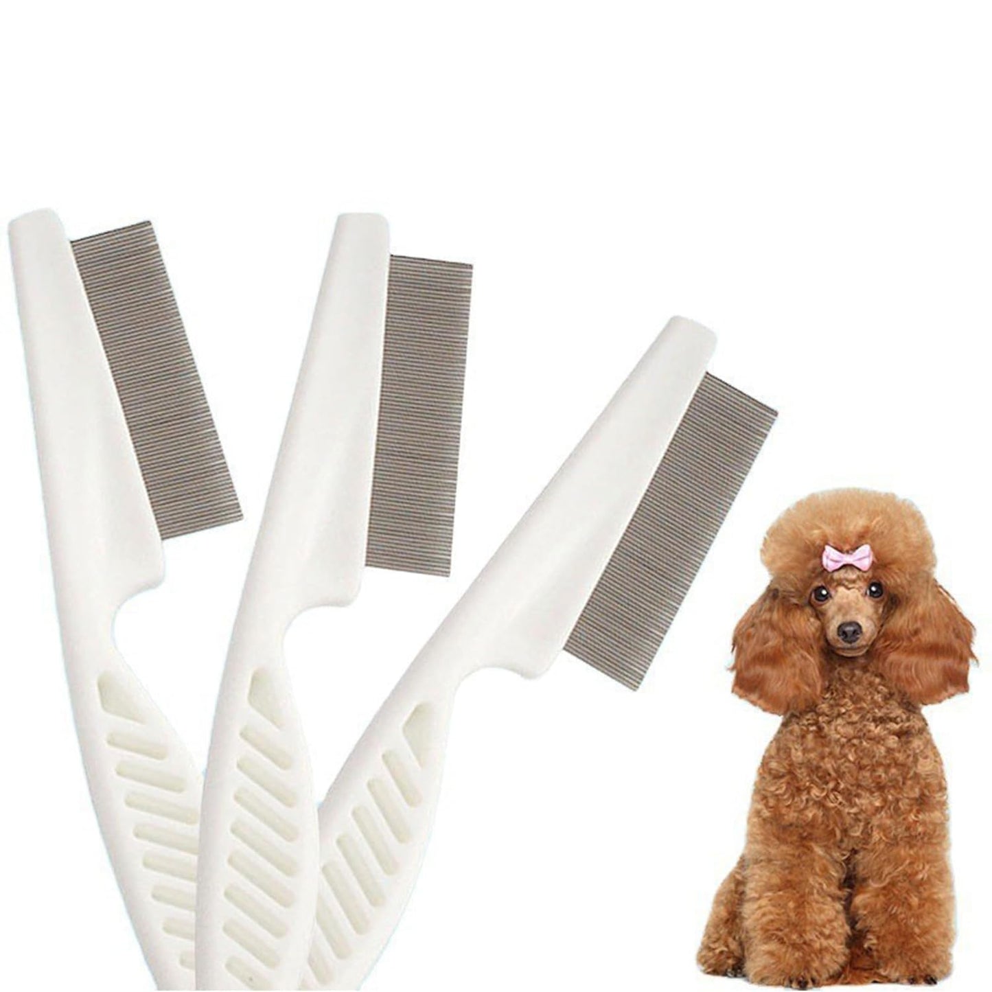 Pet Grooming Comb for Cats & Dogs Removing Tangles and Knots Removes Tangles Knots Stainless Steel Pins Tear Stain Removal