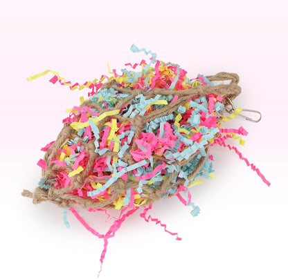 Hypeety Bird Chew Toy Bird Toy Foraging Shredding Climbing Hanging Toy for Parrot Parakeet Cockatiel Conure Cockatoo African Grey Cage Supply Accessories