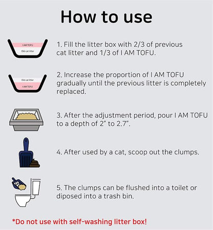 I AM TOFU - Tofu Cat Litter, Natural Flushable Extra Clumping Pellet Litter, 10LB x 3 (Charcoal 2 & Original 1)