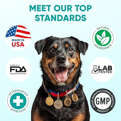 Hemp Calming Chews for Dogs - Dog Calming Chews for Anxiety Relief, Stress, Separation, Fireworks, Thunder, Travel, Vet Visits - USA Product - 120 Soft Treats with Melatonin, Chamomile, Passion Flower