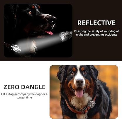 AirTag Dog Collar Holder, 100% Waterproof Air Tag Mount, Compatible with Apple Air Tag for Dogs & Cat Collars, Ultra-Durable Dog Collar AirTag Holder - Fits All Width Collars (Reflective,1 Pack)