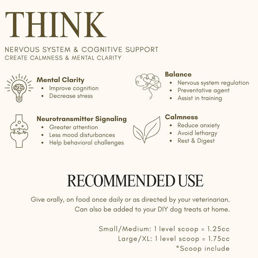 Think Cognitive and Calming Supplement with Collagen and Magnesium - Supports Nervous System Against Stress, Behavioral Challenges, and Cognitive Issues (Large/X-Large)