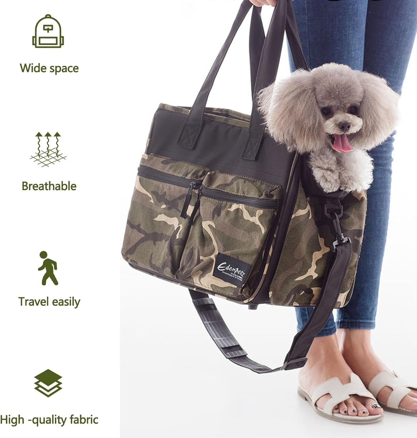 Cat Carrier Bag, Foldable Pet Bag Airline Approved, Pet Travel Carrier for Medium Cats Small Cats Dogs, Sturdy Transport Carriers Long Trips(Black)