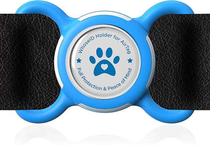 Airtag Dog Collar Holder, Durable & Lightweight Airtag Case, Slide-on Waterproof Protective Air Tag Holder for Dog Collar - for Dogs and Cats (Blue, Large)