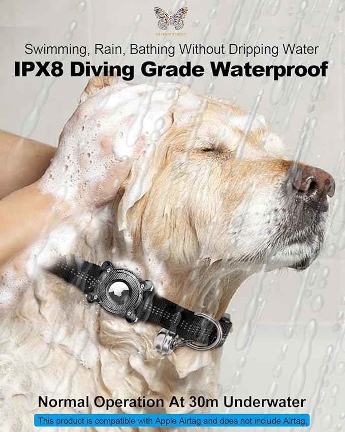 for Airtag (1st & 2nd Gen) Dog Collar Holder,IPX8 Waterproof Airtag Holder for Dog Collar,Removable Metal Buckle Strap-Ultralight Hard TPU Dog Collar Airtag Holder,Compatible Apple AirTag