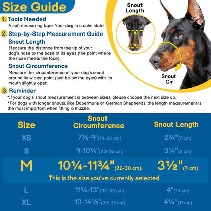 BARKLESS Basket Muzzle for Medium Dogs, Humane Muzzle to Prevent Biting and Scavenging, Snap-on Treat Cover Helps Dogs Acclimatize Mouth Cover, Adjustable Mouth Guard for Positive Training, Grooming