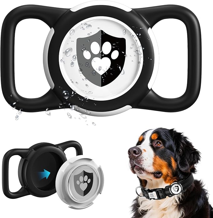 Waterproof AirTag Dog Collar Holder for Apple AirTag QR Code