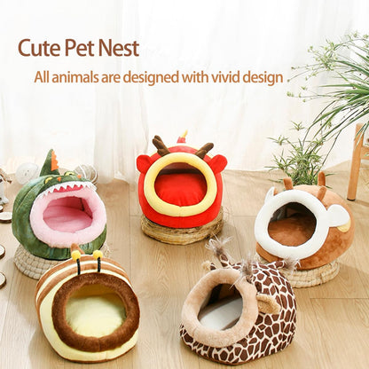 Guinea Pig Bed House & Hideout for Rat Bearded Dragon Hedgehog Ferret to Sleep and Hide, Guinea Pig Cage Accessories Habitat Décor (X-Large, 1.Sika Deer)