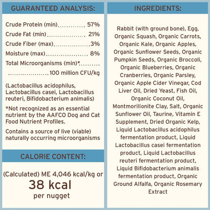 Primal Freeze Dried Raw Cat Food Nuggets Rabbit, Complete & Balanced Meal or Topper, Premium, Healthy, Grain Free, High Protein Raw Cat Food with Probiotics (5.5 oz)
