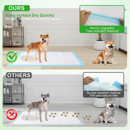 Pee Pads for Dogs & Cats, Extra Large 36"X51", 40 Count, Blue, Polymer, Polyethylene (PE), Fluff Pulp, 6 Layers, Disposable Pet Training Pads