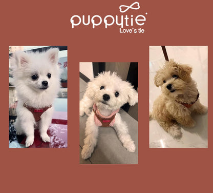 Puppytie No Pull XXS Puppy Harness with Multifunction Dog Leash,Soft Adjustable No Choke Escape Proof Pet Harness Vest,Brown Caramel,XXS