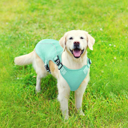 Kuoser Dog Cooling Vest, Pet Cooler Coat, Breathable Doggie Cool Jackets for Medium Dogs, Reflective Cooling Harness, Puppy Summer Essentials Green L